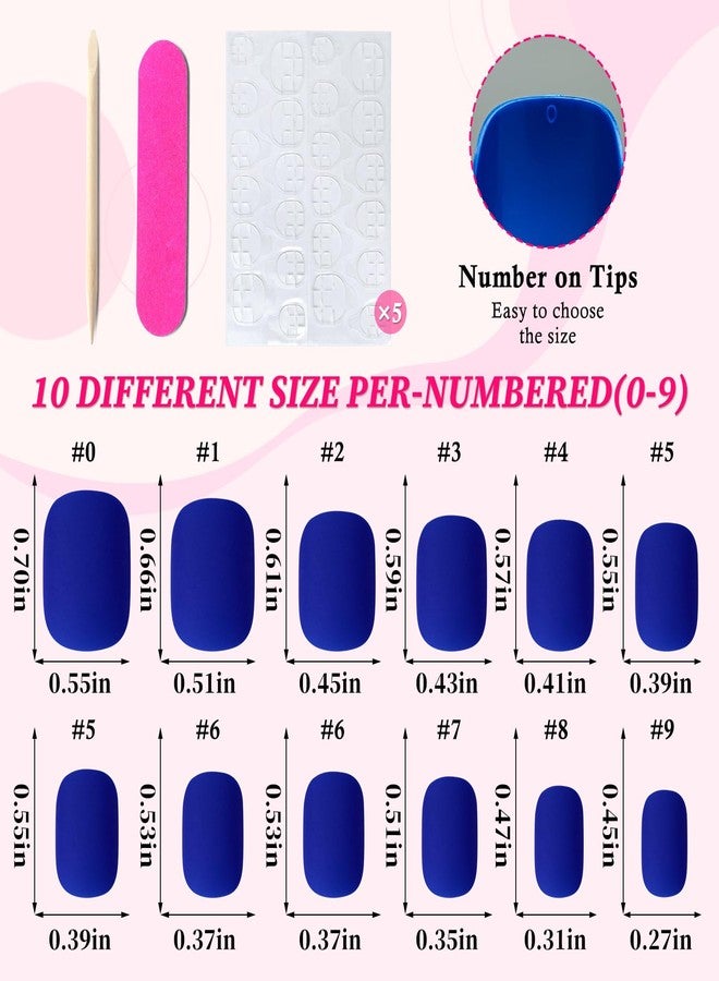 Lifextol 120PC Blue Square Press on Nails Short Blue Fake Nails Press ons Acrylic Nails Press on Nail for Women, 12 Size Matte Stick on Nail Petite Press on False Nail Tips Pack&5PC Sticky Tab - Image 5